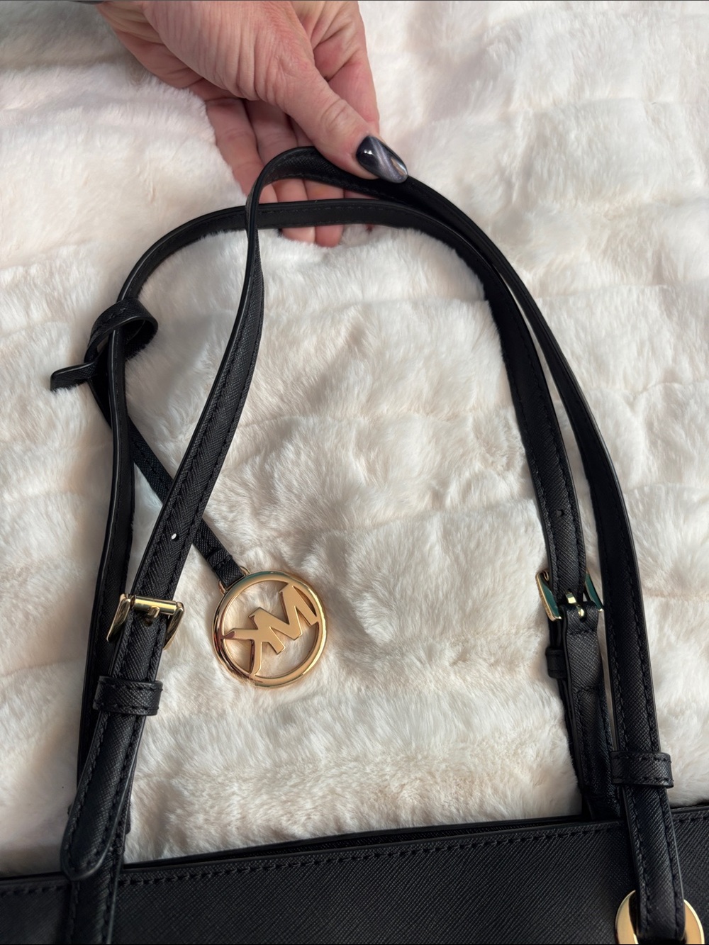 Michael Kors Black Saffiano Tote with Gold Hardware - Picture 11 of 12